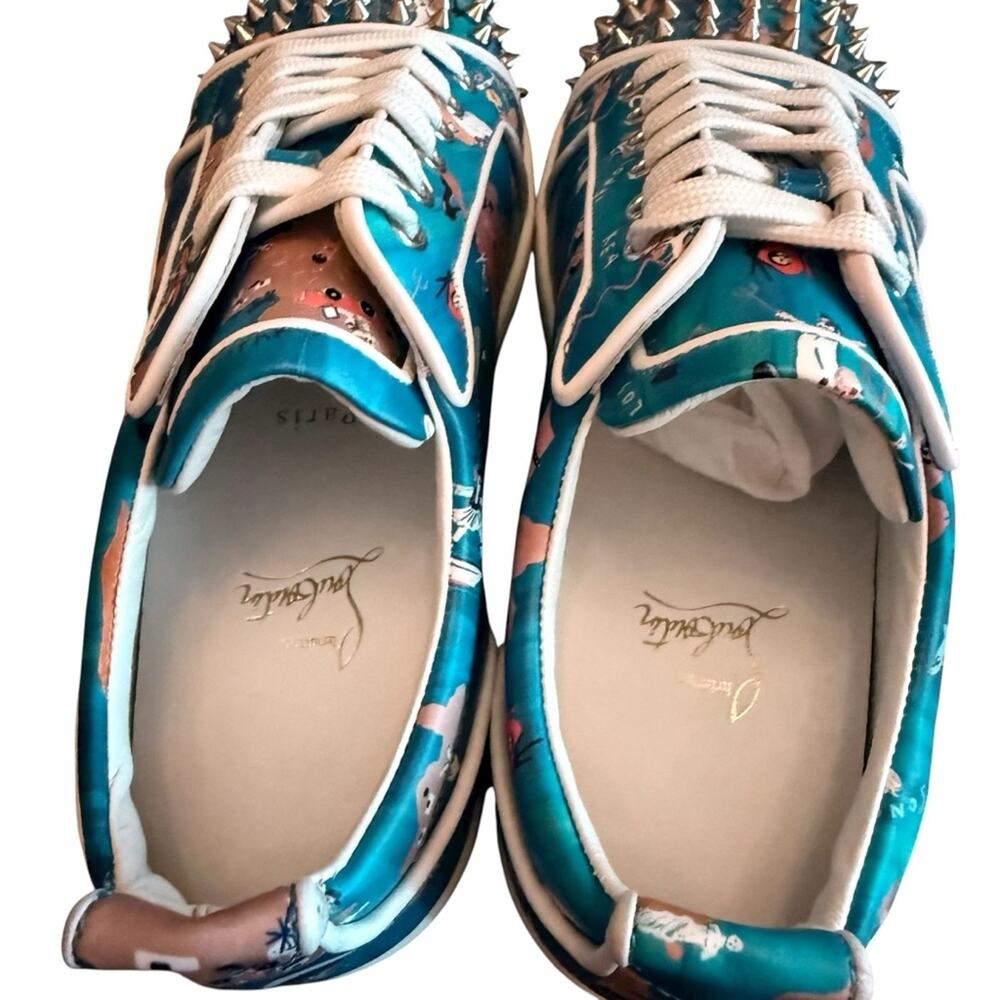 Christian Louboutin Louis Junior Spikes Sneakers Oddyssey Print EU 40 US Men's 7 - Picture 5 of 11